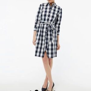 J CREW | checkered belted dress